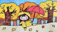 画秋天的画简单又漂亮二年级